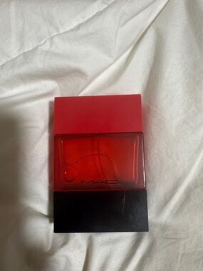 MAC Cosmetics Red and Black Perfume Bottle - Bold Rectangular Design
